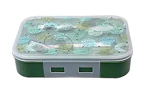 Param ABS Plastic Folding Lunch Box for Kids and Adults, Leak Proof Lunch Containers with 3 Compartments (Green)