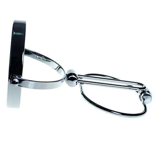 HIMRY Designed faltbare Kosmetikspiegel, 5 inch, 10x Vergrößerung, 360° drehbar. Kosmetik Spiegel / 2 Spiegel: normal und 10 – fach Vergrößerung,verchromten, Tisch Spiegel unterwegs Spiegel KXD3124-10x - 8