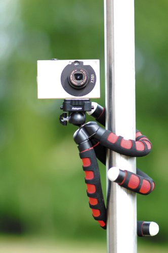 Braun Flexi 1 - Trípode Flexible para cámaras de Foto y Video, Negro y Rojo