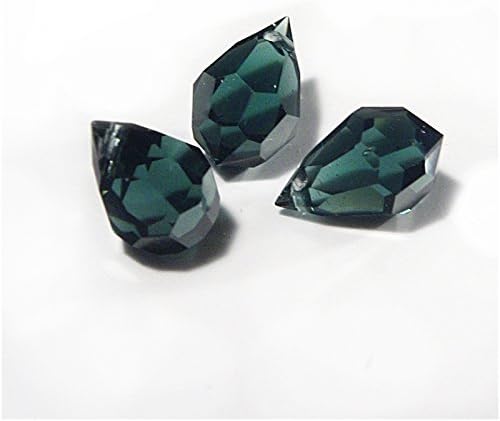 10 pcs Montana Blue Glass Faceted Teardrop Briolette Beads, Top drilled faceted briolette 10mm