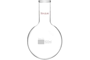 stonylab Ballon Fond Rond, Ballon de Distillation à Fond Rond en Verre Borosilicate RBF à Col Long, Round Bottom Flask Ballon de Laboratoire - 500ml