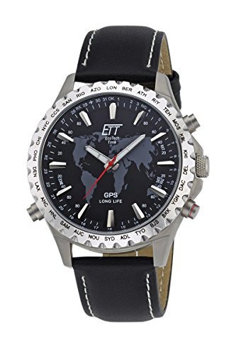 Eco Tech Time GPS Satellite Wave Titan Herrenuhr EGTB-10424-21L GPS World Wide Time