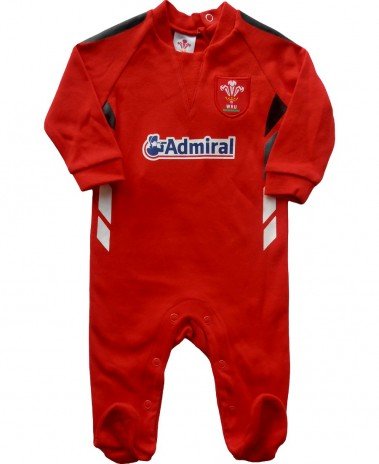 Wales 2013/15 Infants Rugby Sleepsuit Red - size 12-18M