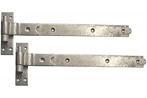 Merriway BH06864 - Bisagras para puerta (galvanizadas, 350 mm, 2 unidades), color plateado