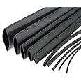 ART IFACT 100 Meters Heat Shrink Tubes: 10 Meters each 1mm, 1.5mm, 2mm, 3mm, 4mm, 4.5mm, 5mm, 6mm, 8mm and 10mm Polyolefin 2:1 Sleeve for Wrap - Black (100 meters Black)