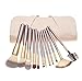 Tenn Well Makeup Brushes Sets 12-Piece Beauty Professional Cosmetics Makeup Brush Kits with white Pouch