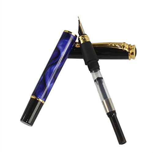 Gullor 500 Fountain pen blau und schwarz mit 5 Farb Gullor Tintenpatronen - 6