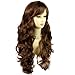 Sexy Beautiful Curly Light chestnut brown Long Wavy Ladies Wigs skin top wig UK