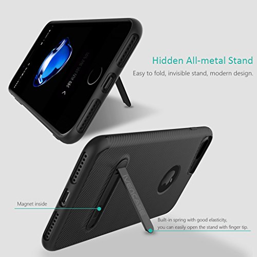 Funda iPhone 6 Negro   ivencase iphone 6s Silicona Anti-Ara  azos Suave TPU Carcasa Metal Stand  Fibra de Carbono  Silicona Funda para Apple iPhone 6   6S 4 7 