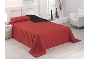SABANALIA - Colcha Bicolor Multiuso Tutto (Disponible en Varias Medidas y Colores) - Cama 180, Rojo/Negro