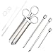 Produktbild Fleisch Injector 304 Edelstahl Profi marinadespritze – 2 oz groß Kapazität Barrel Würze Injektor – inkl. 3 Nadeln + 5 Ersatz O-Ringe Best für Rind, Schwein, Huhn, Türkei
