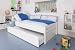 Produktbild Kinderbett / Jugendbett "Easy Sleep" K1/2h inkl. 2. Liegeplatz und 2 Abdeckblenden, 90 x 200 cm Buche Vollholz massiv weiß lackiert