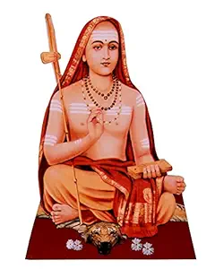 Vils Saint Sri Adi Shankaracharya Divine Holy Blessing Wood & Plastic Photo Frame Cutout with Back Stand (Multicolour, 4 X 6 inch)