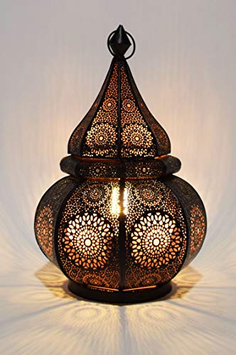 Orientalische Marokkanische Tischlampe Lampe Leuchte Tischleuchte Nachttischlampe Laterne Malhan (Schwarz) - 4