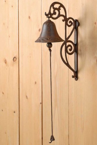 Türglocke Glocke Hausglocke Gusseisen H 33 cm Braun Landhaus