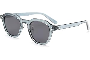Kachawoo Lunettes de soleil polygone polarisées, pour hommes et femmes, avec cadre TR90, style rétro