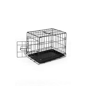 dibea DC00490, jaula de transporte para perros y animales pequeños, caja robusta hecha de alambre fuerte, plegable / con bisagras, 1 puerta, con bandeja inferior, tamaño S.