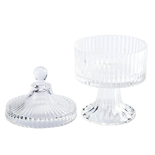 Glasbonboniere Bonbonglas Vorratsgefäß Gebäckdose Keksdose Shabby Chic (Klein (Mit Standfuß)) - 2