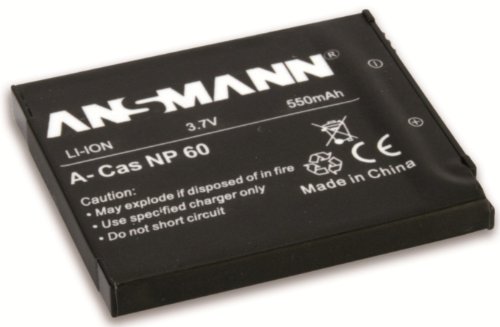 ANSMANN 5044373 A-Cas NP 60 Li-Ion Digicam Akku 3,7V/550mAh für Casio Foto Digitalkamera ANSMANN 5044373 A-Cas NP 60 Li-Ion Digicam Akku 3,7V/550mAh für Casio Foto Digitalkamera