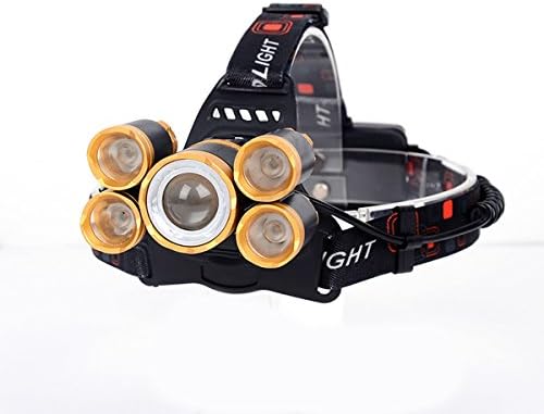 Spatwaterdichte Felle LED Hoofdlamp met 5 Lampen - Hoofd Zaklamp - Koplamp Zaklantaarn - Fietslamp - 2500 Lumen