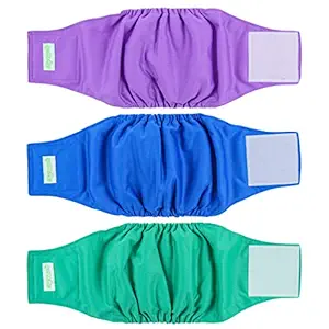 Wegreeco Washable Male Dog Belly Wrap - Pack of 3 (Medium)