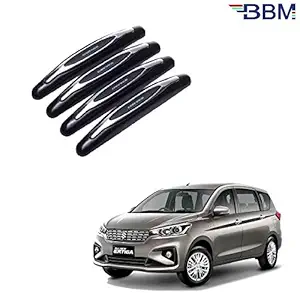 BBM Compact Stylish Plastic Chrome Finish Universal Car Door Guard for Maruti Suzuki Ertiga 2018 2019 2020 2021 (Pack of 4) (Black)