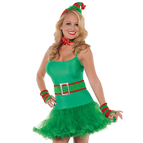 Christmas Elf Costume Kit Set Adults Santas Helper Pixie Dress