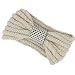 Produktbild Pailletten Geknotete Gestricktes Stirnband, Tukistore Damen Frauen Crochet Bogen Turban Haarreif Ear wärmer Haarschmuck für Herbst Winter und Frühjahr