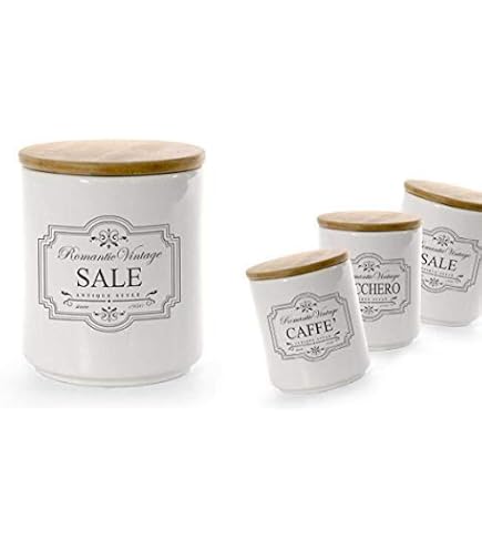 Generico ''Natale'' Set Tris Contenitori per Sale Zucchero e Caffè Confezione 3 Barattoli Trasparenti In Vetro Personalizzati Coperchio Legno Idea Regalo Arredo Decorazioni Casa Cucina2
