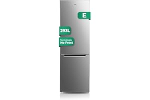 Svan Frigorífico Combi 2 Puertas Inox SC185603ENFX. Capacidad 293 Litros, No Frost, Multi AirFlow, Puerta Reversible, Bajo Nivel Sonoro, Eficiencia Energética Clase E