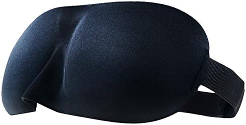 Deercon Grinigh 3D Comfortable Sleep Eye Mask Blindfold Soft Eyeshape Cover with Nose Pad(black)