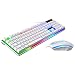 Produktbild samLIKE G21 LED Regenbogen Farbe Hintergrundbeleuchtung Gaming Spiel USB verdrahtete Tastatur Maus Set (Weiß)