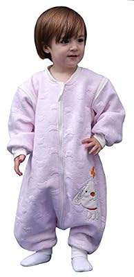 Happy Cherry - Douillette à Manches Longue Amovibles pour Automne Hiver Turbulette Bébé sans Capuche Fermeture Eclaire Rose 24-36 mois