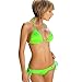 Produktbild Ba Zha Hei Damen Bikini  Candy Farbe Bikini Bademode Sexy Bandage Push-Up gepolsterter Badeanzug Bade Beachwear Damen Badeanzug Schöne Zweiteilige Badeanzüge Badebekleidung (freie Größe, Grün)