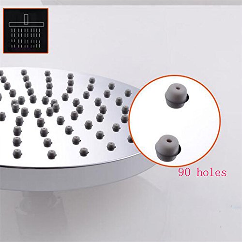 Homeself 20,3 cm Regen Dusche Kopf chrom Duschkopf Halterung mit Drehgelenk 1/2 Metall Ball Anschluss - 5