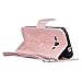 Galaxy J1 2016 Case,Galaxy J1 2016 Wallet Case,Leeook Retro Elegant Pretty Creative Rose Gold Embossing Love Heart Butterfly Flower Flip PU Leather Fold Wallet Pouch Case with Strap Stand Credit Card ID Cash Holders Book Style Stand Function Magnetic Closure Case Cover for Samsung Galaxy J1 2016 + 1x Black Stylus