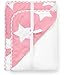 Twin Pack Hooded Towels, White with Pink Stars Hood