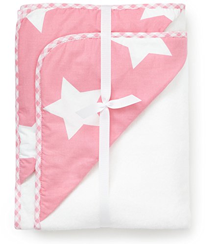 Twin Pack Hooded Towels, White with Pink Stars Hood