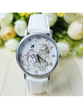 Schöne Uhren, Unisex Weltkarte style watch / Jahrgang Weltkarte / Antiken-Weltkarte / Damenuhr / women Premium-Kunstleder-Armbanduhr
