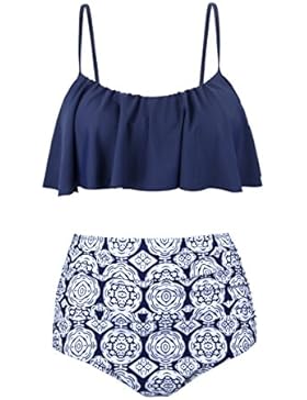 EasyMy Damen Niedlich Ruffles Strap Badeanzug Crop Top Flounce Bikini