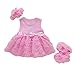 FairOnly Baby Girls Infant Lace Party Dress Gown with Headband and Shoes...