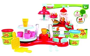 Fundough - Icecream Shop , Cutting and Moulding Playset , 3Years + ,15+ Pieces,Multi-Colour