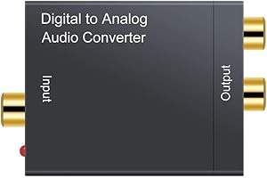 ZHIYUEN Digital to Analog Audio Converter 192KHz, DAC Digital SPDIF Coaxial Optical Convert to L/R RCA, Toslink Optical to 3.5mm Jack Audio Adapter for PS4 HD DVD Home Cinema Systems with Fiber Cable