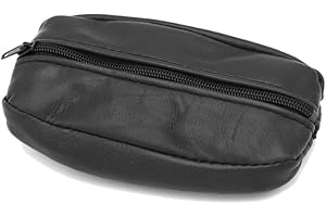 Van Der Rich ® - Porte Monnaie Zip de Deux côtés avec Porte-clés Cuir Agneau - Femme - Homme (Noir 3)