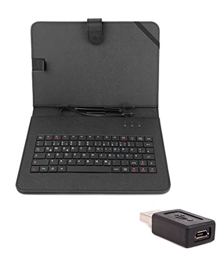 Deutsche QWERTZ-Tastatur / Micro-USB-Keyboard + USB-Adapter für 10.6" Microsoft Surface RT 1 & 2 / Pro 1 & 2 Tablet (SCHWARZ)