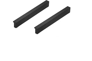 Qrity 2 Pezzi Moderno Armadio in Lega di Alluminio Armadio Maniglia Della Porta del Cassetto del Mobile Tira Manopole, Centro del Foro 32mm, Nero