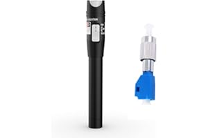 TOOLCO Fiber Visual Fault Locator With FC/LC Adapter Kit, VFL Include Single Mode 9/125um FC Male to LC Female Connector, Fibre Fault Tester Pen for CATV Telecommunications Engineering Maintenance