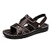 Produktbild CAI-HY Herren Slipper Hausschuhe Flache Sandalen aus Leder Lässige Slipper Fischer Sandalen Bootfahren,Brown,39