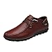 Produktbild Pik & Clubs Herren-Slipper aus Echtem Leder, modisches Casual, einzigartige personalisierte Loafer, trendy, mit 2 Ösen und Senkel, Flache Schuhe, Braun - braun - Größe: 40.5