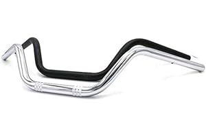 JANESHOP Motorcycle Universal High Rise Handlebar Drag Bar Cruiser Chopper Bobber with 7/8 Inch 22 mm Handlebar (Chrome)